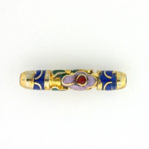 7710CG - 20x4mm Tube Cloisonne Bead - Blue 7710CG - 20x4mm Tube Cloisonne Bead - Blue
