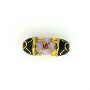 7711CG - 15x6mm Tube Cloisonne Bead - Black 7711CG - 15x6mm Tube Cloisonne Bead - Black