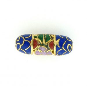 7711CG - 15x6mm Tube Cloisonne Bead - Blue 7711CG - 15x6mm Tube Cloisonne Bead - Blue