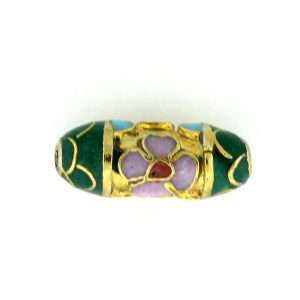 7711CG - 15x6mm Tube Cloisonne Bead - Green 7711CG - 15x6mm Tube Cloisonne Bead - Green
