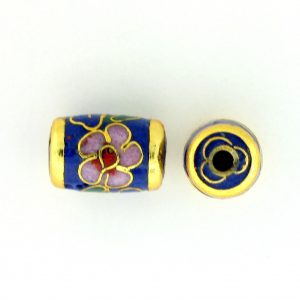7716C - 11x7mm Tube Cloisonne Bead - Blue 7716C - 11x7mm Tube Cloisonne Bead - Blue