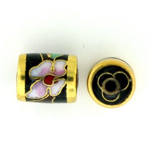 7713C - 11.5x9mm Tube Cloisonne Bead - Black 7713C - 11.5x9mm Tube Cloisonne Bead - Black