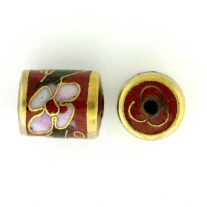 7713C - 11.5x9mm Tube Cloisonne Bead - Brown 7713C - 11.5x9mm Tube Cloisonne Bead - Brown