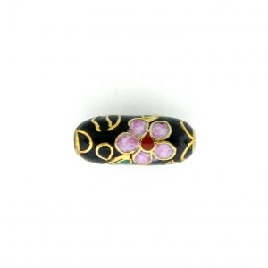 7714C - 12.5x5 Tube Cloisonne Bead - Black 7714C - 12.5x5 Tube Cloisonne Bead - Black