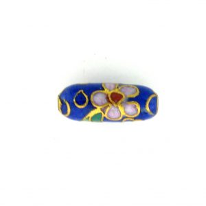 7714C - 12.5x5 Tube Cloisonne Bead - Blue 7714C - 12.5x5 Tube Cloisonne Bead - Blue