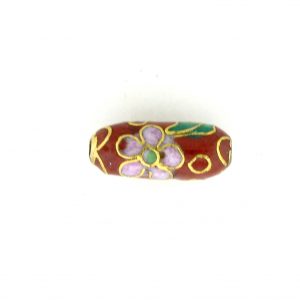 7714C - 12.5x5 Tube Cloisonne Bead - Brown 7714C - 12.5x5 Tube Cloisonne Bead - Brown