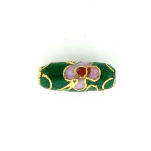 7714C - 12.5x5 Tube Cloisonne Bead - Green 7714C - 12.5x5 Tube Cloisonne Bead - Green