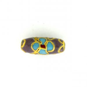 7714C - 12.5x5 Tube Cloisonne Bead - Purple 7714C - 12.5x5 Tube Cloisonne Bead - Purple