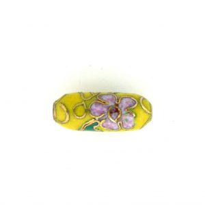 7714C - 12.5x5 Tube Cloisonne Bead - Yellow 7714C - 12.5x5 Tube Cloisonne Bead - Yellow