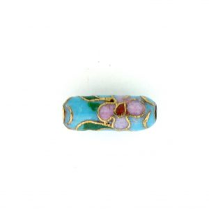 7714C - 12.5x5 Tube Cloisonne Bead - Turquoise 7714C - 12.5x5 Tube Cloisonne Bead - Turquoise