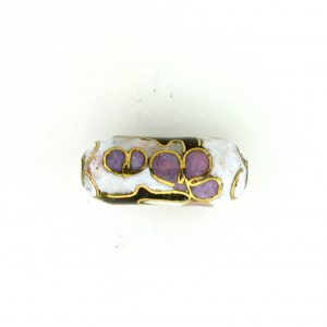 7715C - 15x6mm Tube Cloisonne Bead - White 7715C - 15x6mm Tube Cloisonne Bead - White