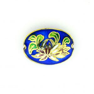 8001P - 20x14mm Flat Oval Porcelain Bead - Blue 8001P - 20x14mm Flat Oval Porcelain Bead - Blue