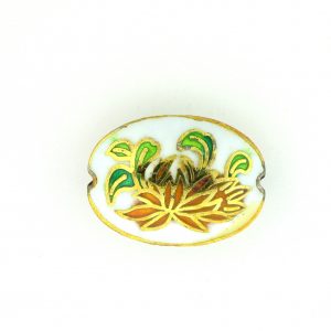 8001P - 20x14mm Flat Oval Porcelain Bead - White 8001P - 20x14mm Flat Oval Porcelain Bead - White