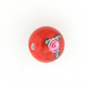 6410F - 10mm Round Floral Bead - Red 6410F - 10mm Round Floral Bead - Red