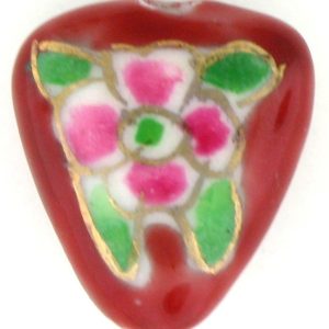 8002P - 14x12mm Flat Porcelain Bead - Red 8002P - 14x12mm Flat Porcelain Bead - Red