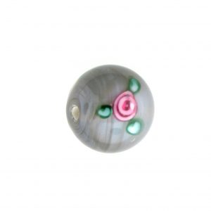 6412F - 12mm Round Floral Bead - Grey 6412F - 12mm Round Floral Bead - Grey