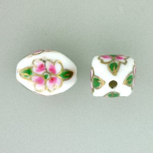 8103P - 10x15mm Fancy Porcelain Bead - White 8103P - 10x15mm Fancy Porcelain Bead - White