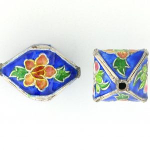 8152M - 15x17mm Fancy Metal Bead - Blue 8152M - 15x17mm Fancy Metal Bead - Blue