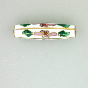 8201C - 32x8.5mm Tube Cloisonne Bead - White 8201C - 32x8.5mm Tube Cloisonne Bead - White