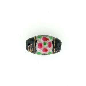 8202P - 14x8mm Oval Porcelain Bead - Black 8202P - 14x8mm Oval Porcelain Bead - Black