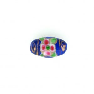 8202P - 14x8mm Oval Porcelain Bead - Blue 8202P - 14x8mm Oval Porcelain Bead - Blue