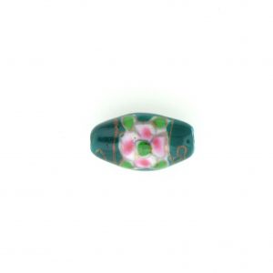 8202P - 14x8mm Oval Porcelain Bead - Green 8202P - 14x8mm Oval Porcelain Bead - Green