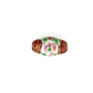 8202P - 14x8mm Oval Porcelain Bead - Red 8202P - 14x8mm Oval Porcelain Bead - Red