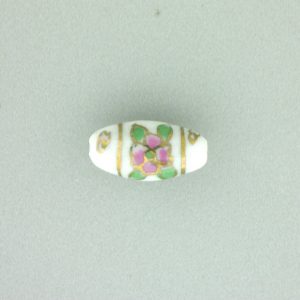 8202P - 14x8mm Oval Porcelain Bead - White 8202P - 14x8mm Oval Porcelain Bead - White