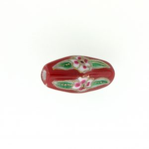 8205P - 21x9mm Tube Porcelain Bead - Red 8205P - 21x9mm Tube Porcelain Bead - Red