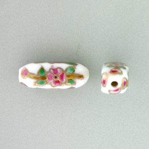 8204P - 18x7mm Tube Porcelain Bead - White 8204P - 18x7mm Tube Porcelain Bead - White