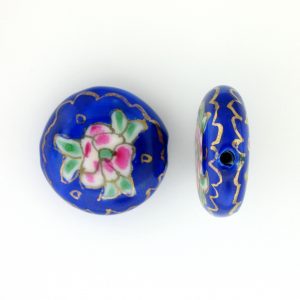 8250P - 19mm Flat Round Porcelain Bead - Blue 8250P - 19mm Flat Round Porcelain Bead - Blue