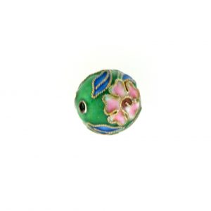 8312AW - 12mm Round Cloisonne Bead - Green 8312AW - 12mm Round Cloisonne Bead - Green