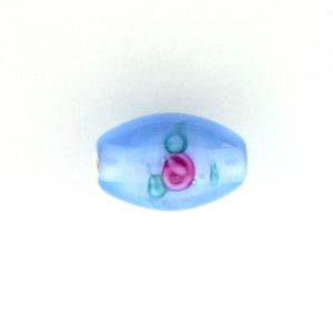 6516F - 16x12mm Oval Floral Bead - Light Sapphire
