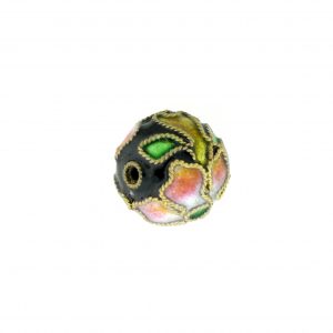 8314AW - 14mm Round Cloisonne Bead - Black 8314AW - 14mm Round Cloisonne Bead - Black