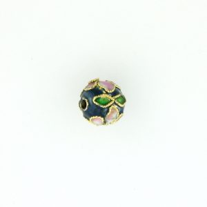8320AW - 20mm Round Cloisonne Bead - Black