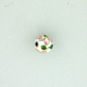 8320AW - 20mm Round Cloisonne Bead - White 8320AW - 20mm Round Cloisonne Bead - White