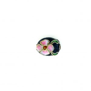 8411AW - 10x8mm Flat Oval Cloisonne Bead - Black 8411AW - 10x8mm Flat Oval Cloisonne Bead - Black