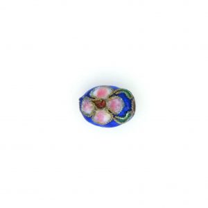 8411AW - 10x8mm Flat Oval Cloisonne Bead - Blue 8411AW - 10x8mm Flat Oval Cloisonne Bead - Blue
