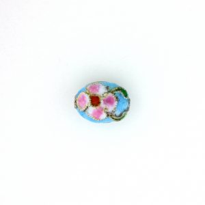 8411AW - 10x8mm Flat Oval Cloisonne Bead - Turquoise 8411AW - 10x8mm Flat Oval Cloisonne Bead - Turquoise