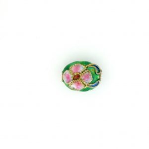 8411AW - 10x8mm Flat Oval Cloisonne Bead - Green 8411AW - 10x8mm Flat Oval Cloisonne Bead - Green