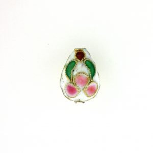 8414AW - 13x10mm Drop Cloisonne Bead - White 8414AW - 13x10mm Drop Cloisonne Bead - White