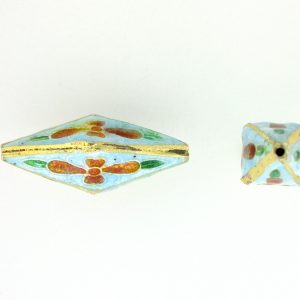 8600C - 21x10mm Fancy Cloisonne Bead - Turquoise