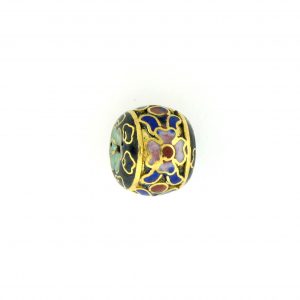 8652C 12x10mm Fancy Cloisonne Bead - Black 8652C 12x10mm Fancy Cloisonne Bead - Black