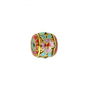 8652C 12x10mm Fancy Cloisonne Bead - Red 8652C 12x10mm Fancy Cloisonne Bead - Red