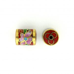 8654C - 11x9mm Fancy Cloisonne Bead - Red 8654C - 11x9mm Fancy Cloisonne Bead - Red