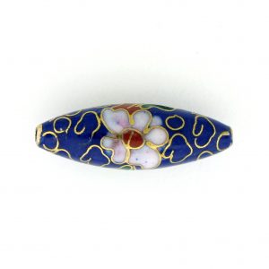 9000C - 26x9mm Oval Cloisonne Bead - Blue