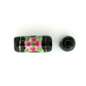 9038P - 12x7mm Tube Porcelain Bead - Black 9038P - 12x7mm Tube Porcelain Bead - Black