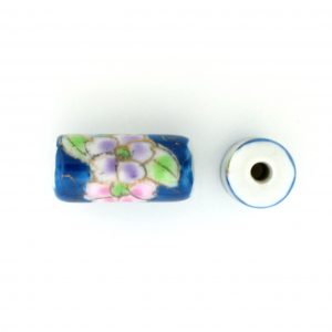9038P - 12x7mm Tube Porcelain Bead - Blue Zircon 9038P - 12x7mm Tube Porcelain Bead - Blue Zircon