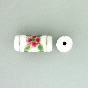 9038P - 12x7mm Tube Porcelain Bead - White 9038P - 12x7mm Tube Porcelain Bead - White