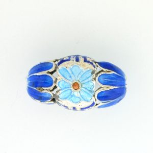 8155M - 21x11mm Fancy Metal Bead - Blue 8155M - 21x11mm Fancy Metal Bead - Blue